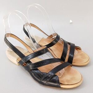 Dries Van Noten Sandals Women EU 37 US 6.5 Black Strappy Leather Slingback Italy